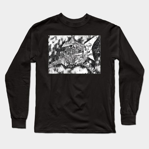 Shark 6 Long Sleeve T-Shirt by Mr. Leon Artwork